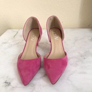 YDN Size 5 Rose Pink D'orsay Suede Sandal